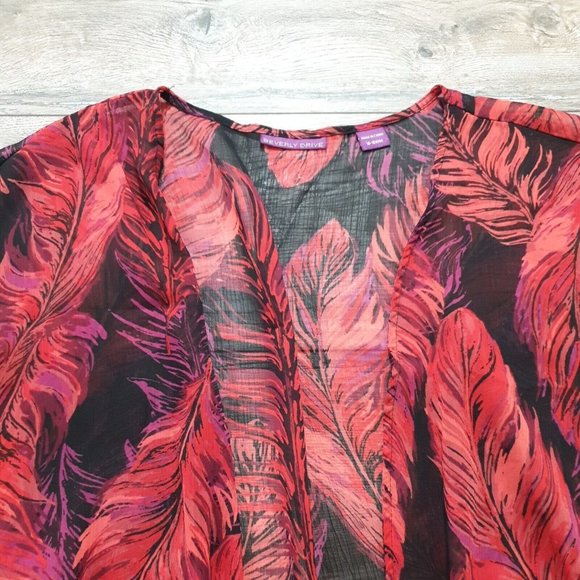 Beverly Drive Womens 16/18W/M Swimsuit Cover Up Sheer Blouse Nightie Crepe - Picture 5 of 10